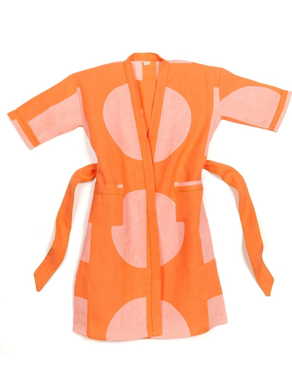 Block Shop Textiles Dot Dash Robe in Apricot L/XL